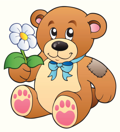 Clip Art Of Teddy Bear Made Of Flowers Clip Art, Vector Images ...