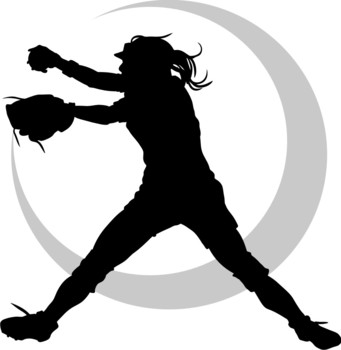 Softball pitching clipart