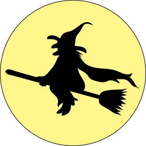 Witch on a broom clipart