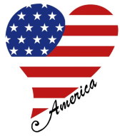 Clipart heart american flag