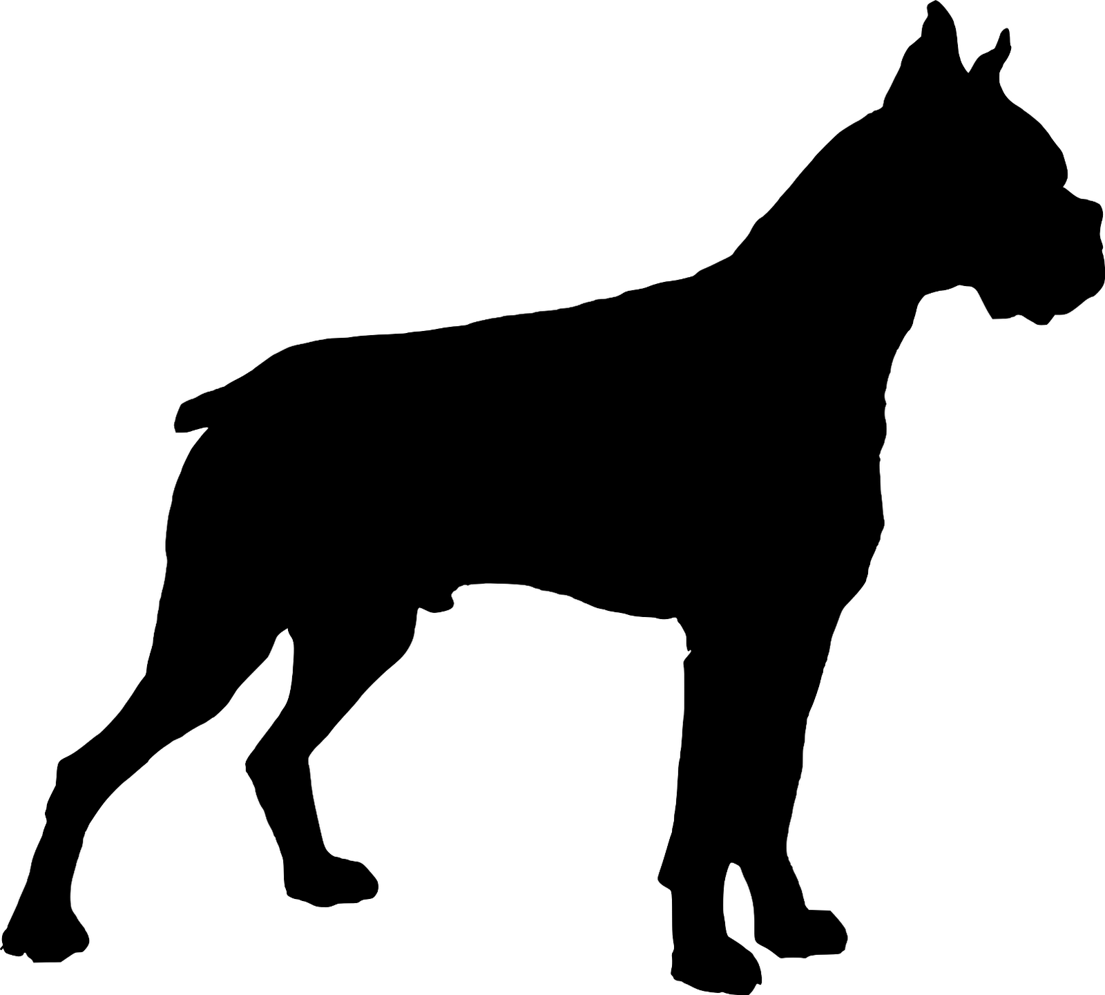 Boxer dog clipart black and white - ClipartFox