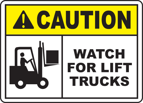 Watch Out For Lift Trucks Sign by SafetySign.com - E5135 - ClipArt ...