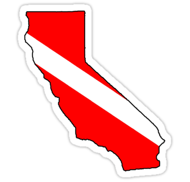 Dive flag California outline" Stickers by artisticattitud | Redbubble