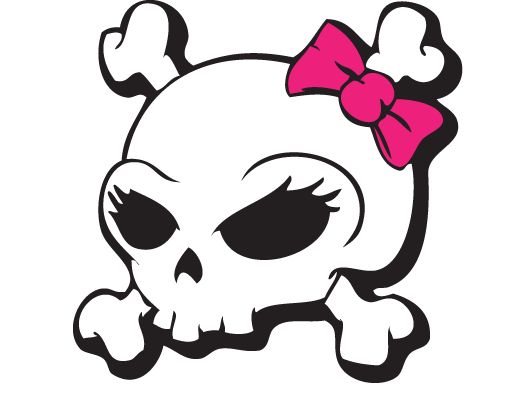 Girl skulls on clip art and girl skull