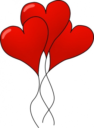 Heart-ballons clip art vector, free vector graphics