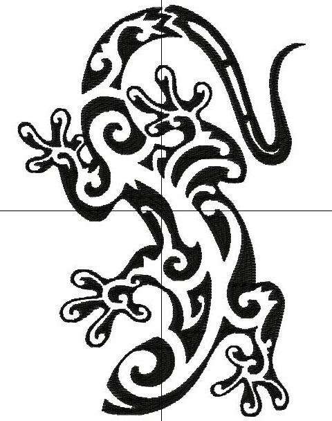 Tribal and Tattoo :: 9 Tattoo Gecko - Letzrock Machine Embroidery ...