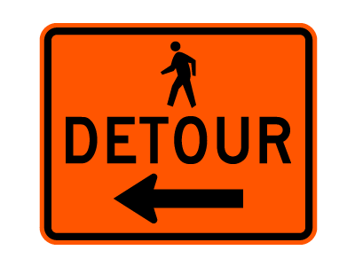Pedestrian Detour Sign M4-9B | Safeway Sign Company