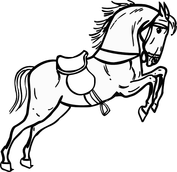 Jumping Horse Outline clip art Free Vector