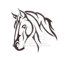 One More Tribal Horse Head Tattoo Design | Tattoobite.com