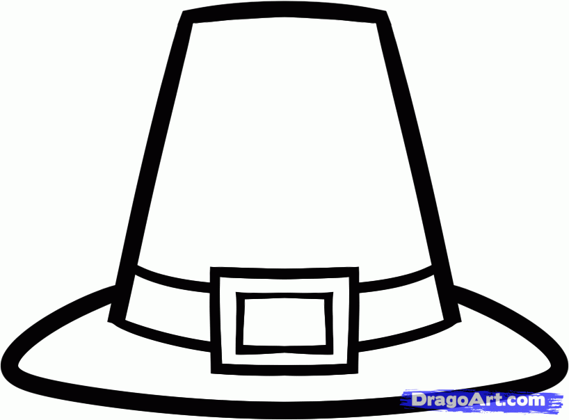 How to Draw a Pilgrim Hat, Step by Step, Thanksgiving, Seasonal