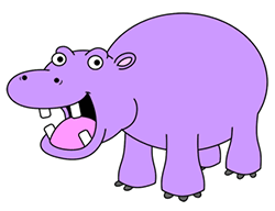 Happy Cartoon Hippo