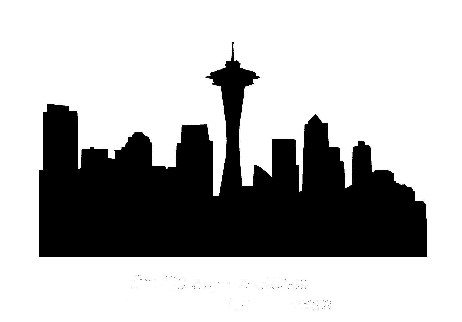 Seattle Skyline Outline Clipart - Cliparts and Others Art Inspiration