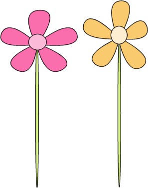 Pink Flower With Stem Clipart