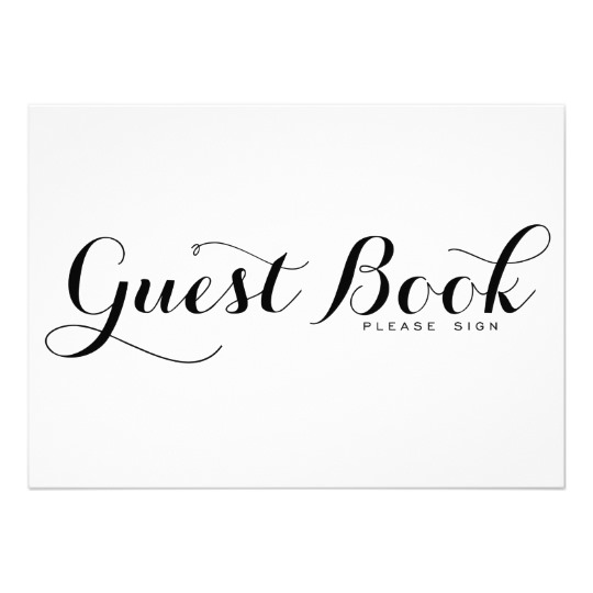 Modern Calligraphy | Guest Book Wedding Sign Card | Zazzle