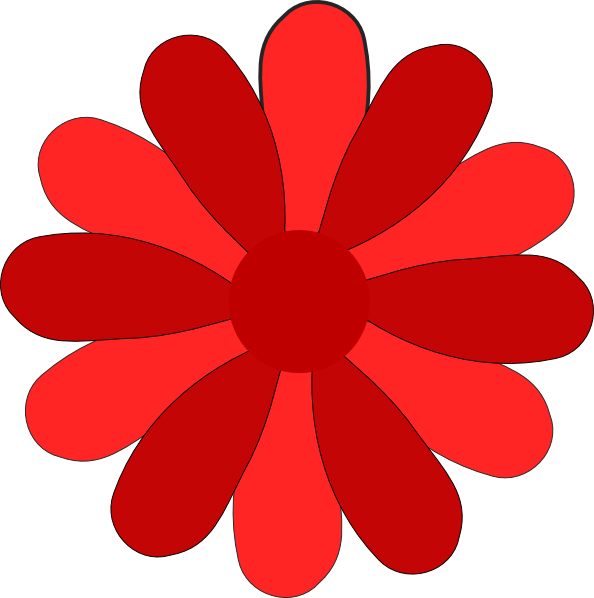 Red Gerber Daisy Clip Art - vector clip art online ...