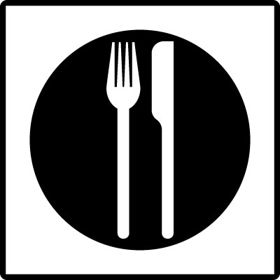 Trail and Boundary Sign - Restaurant/Knife & Fork Symbol ...