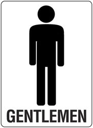 BATHROOM SIGN-GENTLEMEN - Bathroom Signs - Signs, Labels & Tags