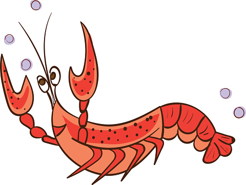 Cartoon Of The Crawfish Art Clip Art, Vector Images ...