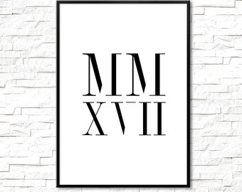 Roman numeral print | Etsy