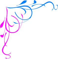 Free clipart images of blue and pink flower borders