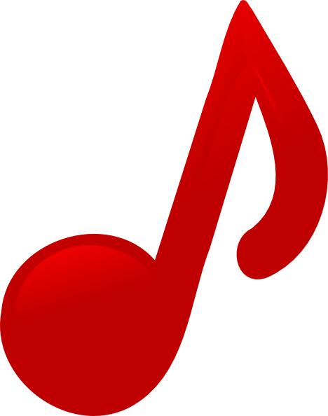 Red Music Note Clip Art - vector clip art online ...