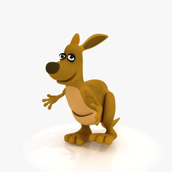 3d cartoon kangaroo rig