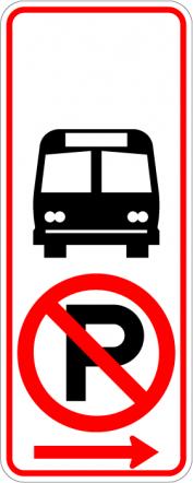 Traffic Signs - Shopping - R7 107a No parking bus stop Symbol sign