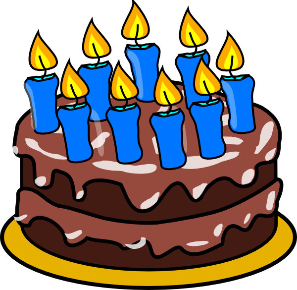 9 Candle Cake Clip Art - vector clip art online ...