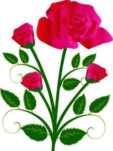 Pink Rose With Buds Clip Art - vector clip art online ...