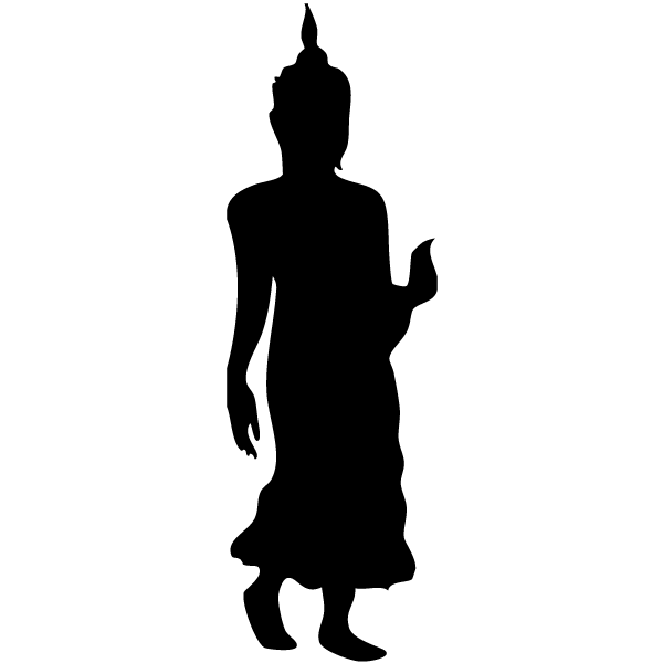 Walking Buddha Silhouette Vector Image | 123Freevectors