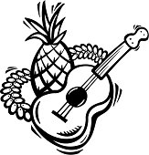 Ukulele clipart black and white