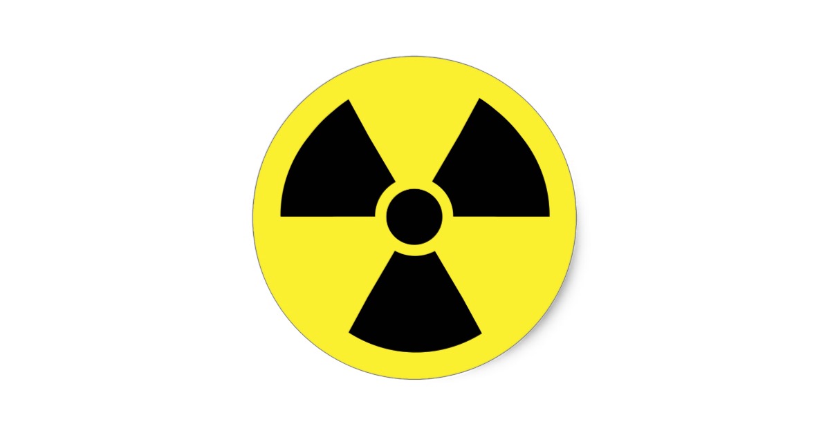 Radioactive Nuclear Hazard Symbol Classic Round Sticker | Zazzle