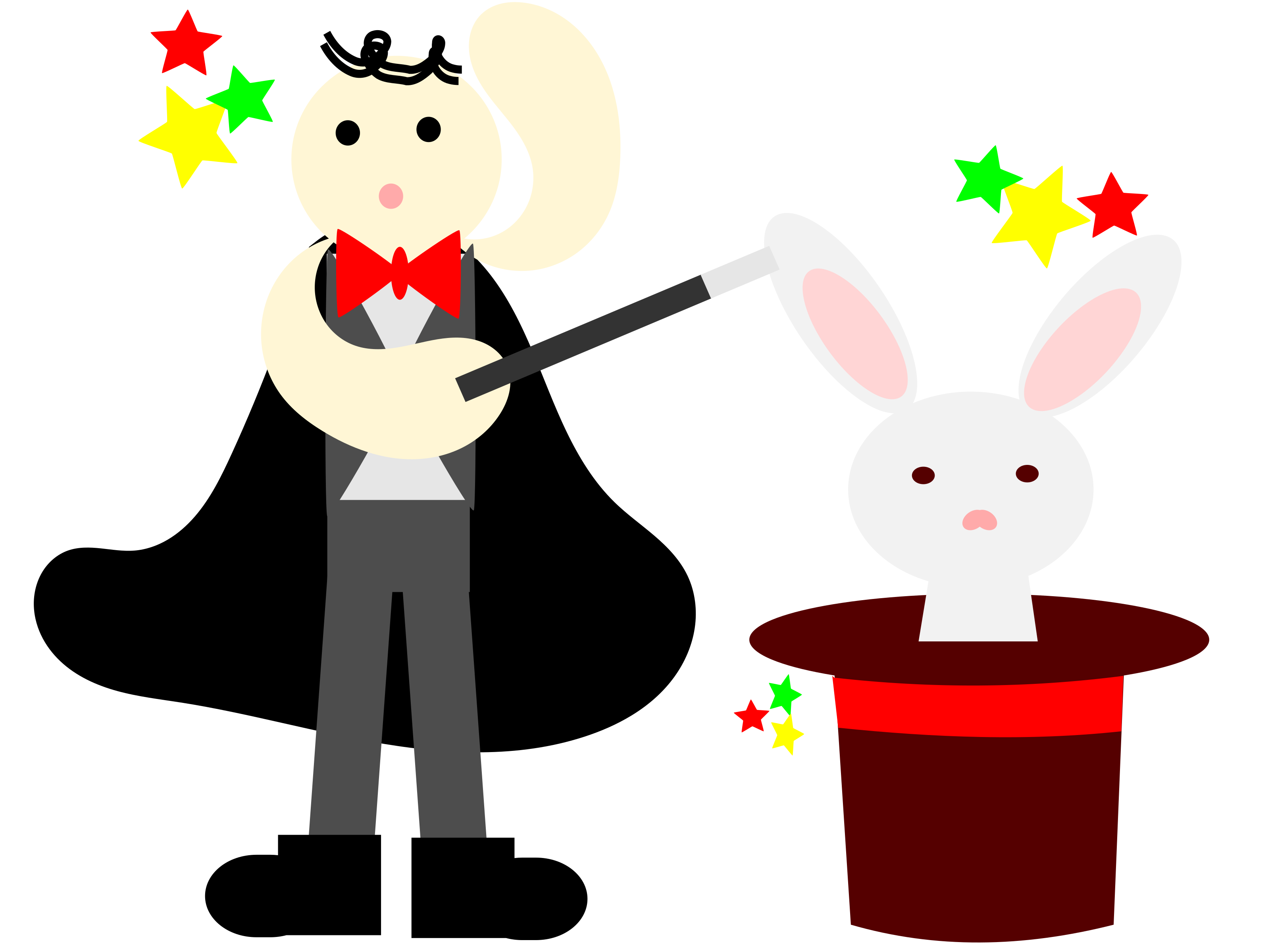 Clipart - magician with a rabbit in a hat