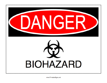 Printable Biohazard Sign