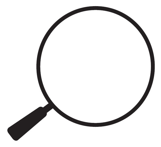 Magnifying glass clipart black and white