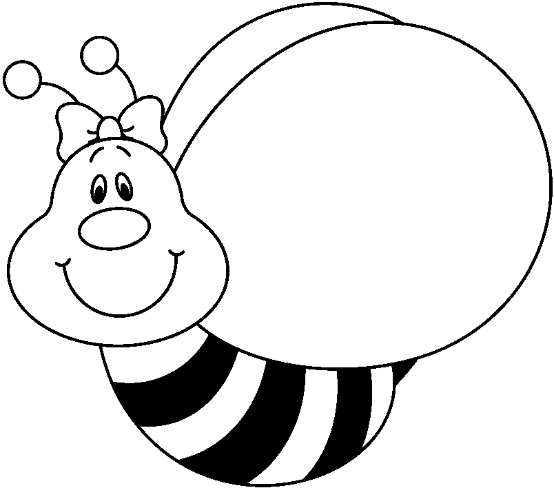 Bee clip art black and white