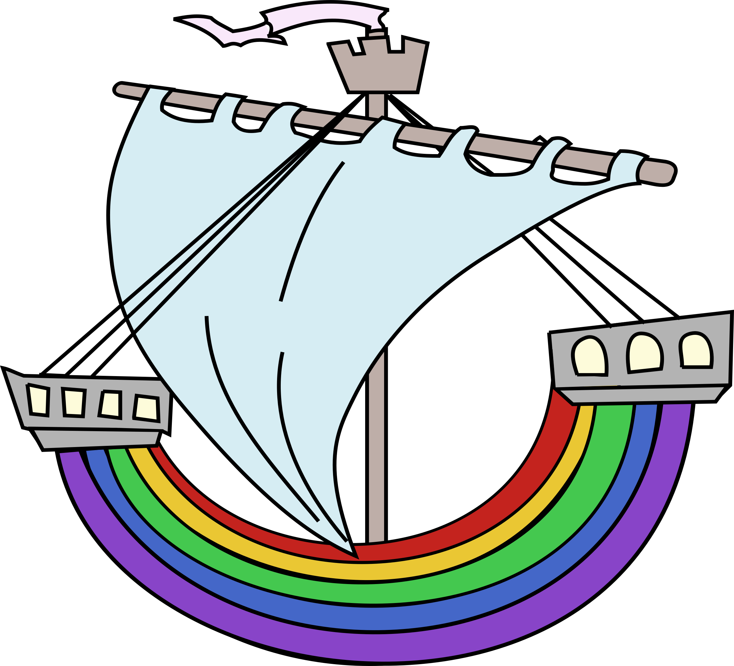 Rainbow Boat vector Clipart - Free Public Domain Stock Photo