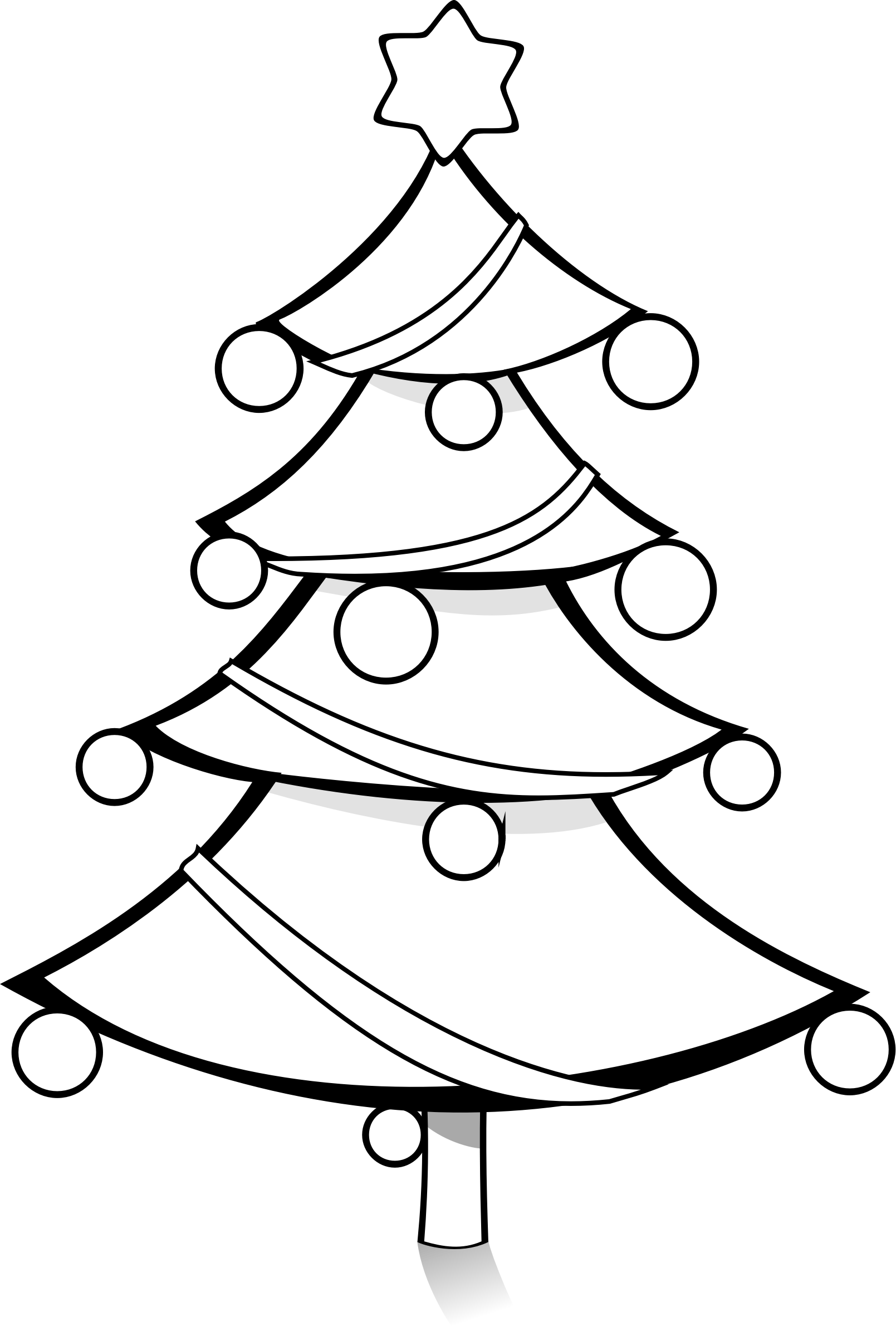 Christmas Tree Clip Art Black And White - Tumundografico