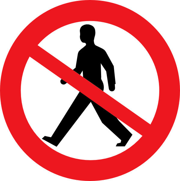 No Entry For Pedestrians Clip Art - vector clip art ...