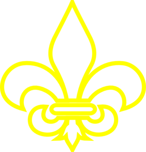 Yellow Outline Fleur De Lis Clip Art - vector clip ...