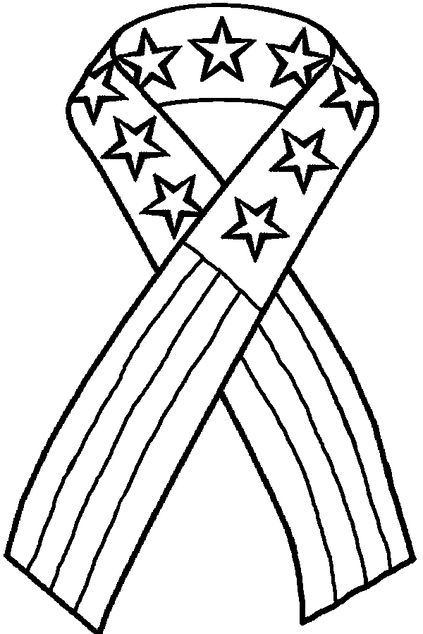 Flag Ribbon Coloring Page