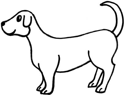 Dog outline clipart line art