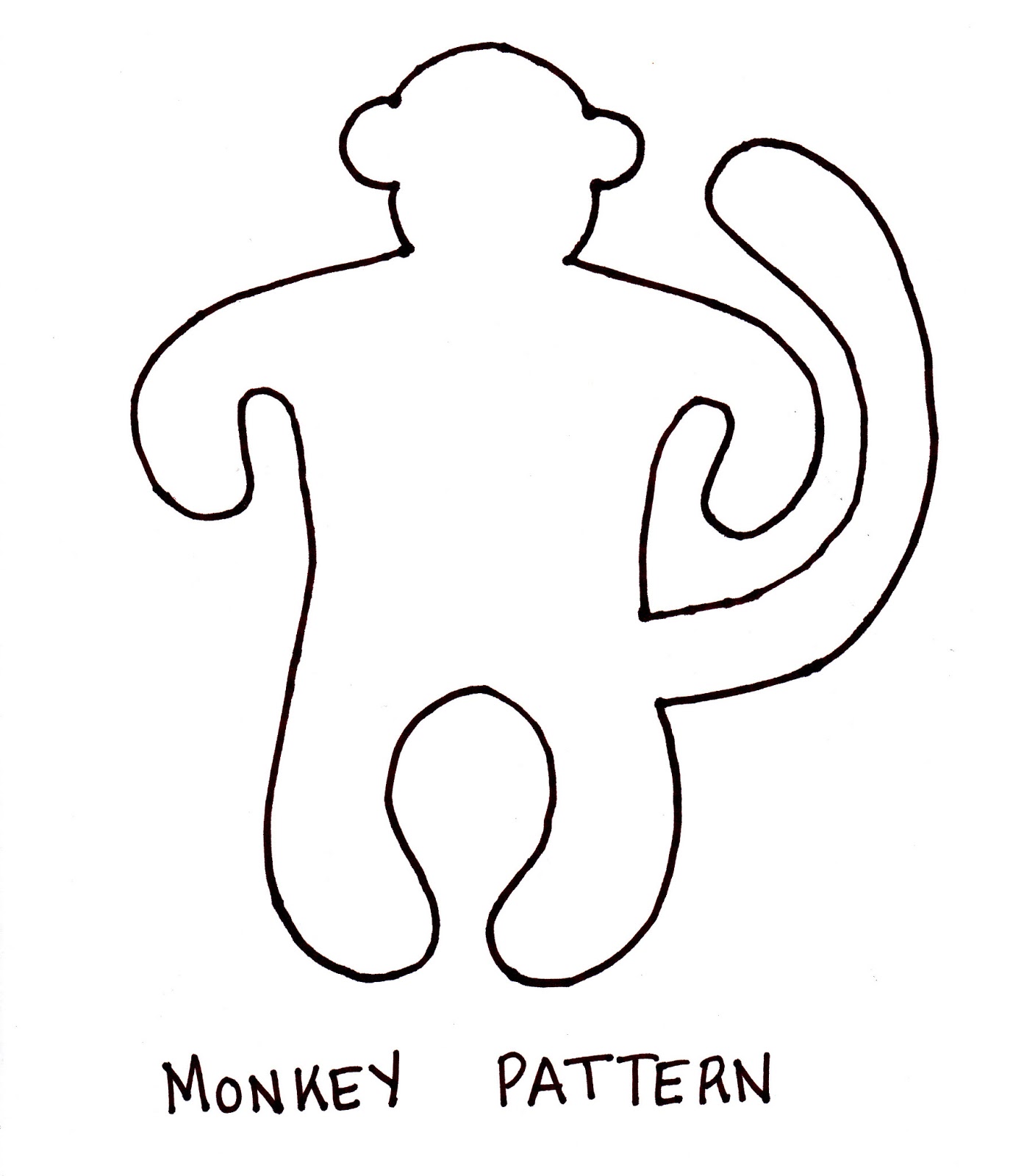 Best Monkey Outline #16622 - Clipartion.com