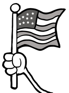 Hand waving white flag clipart