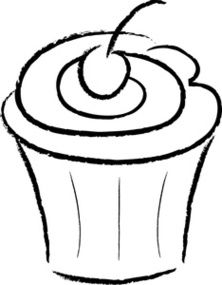 Cupcake Line Drawing Clipart - Free to use Clip Art Resource