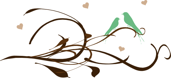 Love Birds On A Branch Clip Art - vector clip art ...