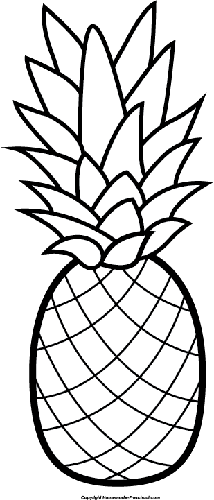 Pineapple Black And White Clipart