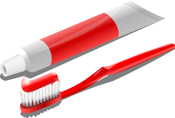 Toothbrush and toothpaste clipart