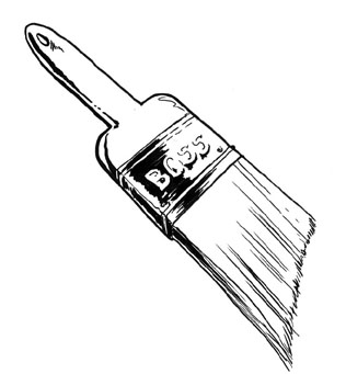 Black and white paintbrush clipart