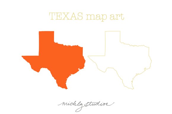 VECTOR & PNG Texas map clip art ~ Illustrations on Creative Market